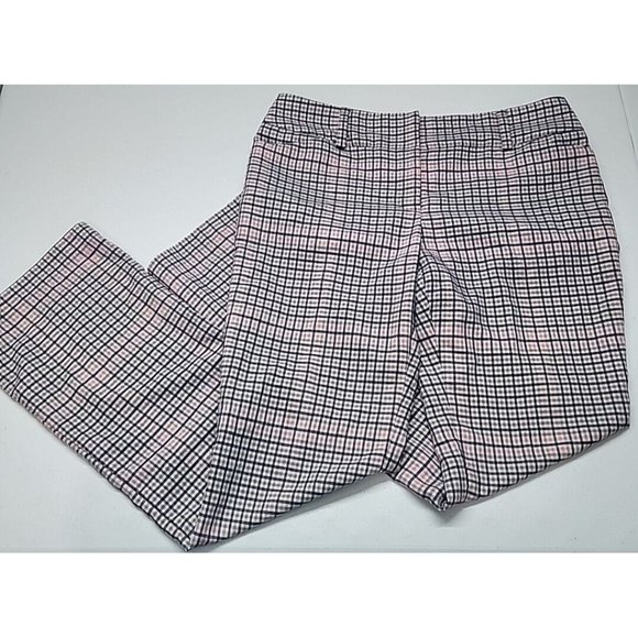 7th Avenue Design New York Womens Gingham Plaid Bootcut Dress Slacks Size 8 - Picture 1 of 15